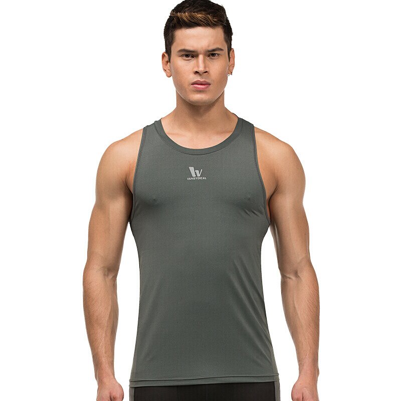 运动背心男篮球跑步训练背心紧身弹力速干排汗秋季修身打底衫 MSLT6027灰色 S