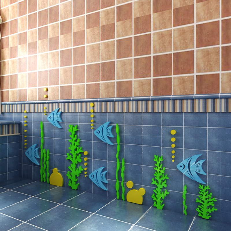 舒厅创意家居墙贴 装饰贴舒厅亚克力3d立体墙贴海底世界卡通鱼卧室儿童房浴室防水 装饰墙贴画海底世界中号1 5米 73cm 价格图片品牌报价 苏宁易购舒厅家居专营店