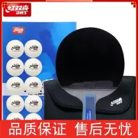 红双喜(DHS)天极蓝乒乓球拍礼盒套装专业级蓝海绵狂飙兵乓球成品拍