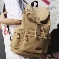 闪电客复古背包户外工装电脑男帆布双肩包男士大学生书包女旅行包大容量