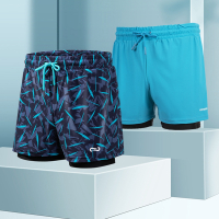 魅扣泳裤男士装备平角五分游泳衣泳帽泳镜三件套