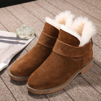 CAETIENT潮流2017秋冬季雪地棉鞋短靴女鞋平跟保暖学生加绒加厚短筒粗跟潮女靴