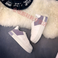 品牌女鞋2017夏季韩版系带平底小白鞋学生磨砂拼色板鞋运动休闲单鞋女潮