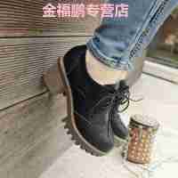 品牌女鞋英伦学院风春夏四季复古布洛克铆钉雕花系带粗跟单鞋女高跟鞋百搭韩版圆头学生潮