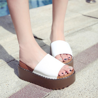 品牌女鞋2017新款韩版时尚平底凉拖鞋女夏天厚底防滑中跟学院风罗马学生鞋