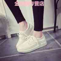 品牌女鞋2017秋冬季平跟板鞋舒适平底增高厚底小白鞋韩版学生休闲运动女单鞋