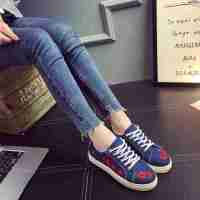 品牌女鞋新款百搭韩版牛仔帆布鞋女鞋平底休闲板鞋帆布鞋女生鞋子低帮系带平底鞋女鞋单鞋