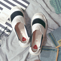 品牌女鞋新款百搭帆布鞋女学生韩版懒人套脚渔夫平底布鞋女休闲鞋