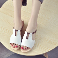 品牌女鞋新款小香风时尚女鞋外穿韩版百搭舒适个性防滑休闲平跟一字型凉拖鞋