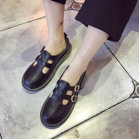 品牌女鞋新款英伦风女鞋小皮鞋学生韩版百搭布洛克单鞋女平底鞋子牛津雕花玛丽丁字鞋