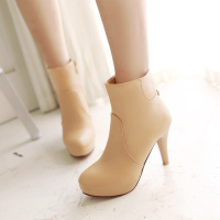 2017新款秋季女靴细跟防水台冬季短筒韩版单靴子女春秋短靴高跟