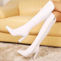 欧洲站2017冬季新款女靴秋冬靴子真皮长靴牛皮高跟靴子粗跟骑士靴