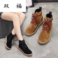 战狼2同款马丁靴女英伦风秋冬新款短靴学生复古圆头系带休闲马丁