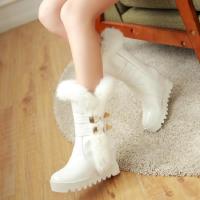 2017冬新款女士雪地靴子兔毛女短靴加绒厚底内增高保暖加厚中筒靴