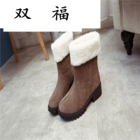 冬鞋新款棉鞋欧美女生厚底雪地靴加绒短筒短靴棉靴学生百搭女靴韩版潮流