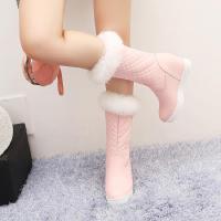 冬季加绒加厚中靴防滑厚底雪地靴韩版学生保暖冬靴冬鞋中筒女靴子