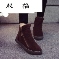 2017冬季新款加绒保暖短筒雪地靴女棉靴学生韩版百搭棉鞋马丁短靴
