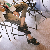 CAETIENT2016秋季新款春韩版英伦高帮鞋厚底松糕女鞋系带跑步休闲鞋运动女鞋潮