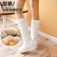 大码雪地靴40-434142冬高筒靴羽绒鞋女加厚加绒保暖棉靴中长款红色(高筒款)