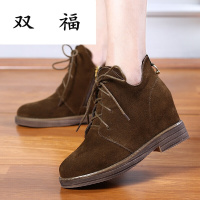 2017秋冬季新款粗跟皮靴韩版磨砂皮短靴时尚百搭真皮靴子女裸靴