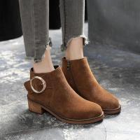 粗跟真皮马丁靴英伦风小短靴女2018秋冬季新款女鞋复古学生女靴子