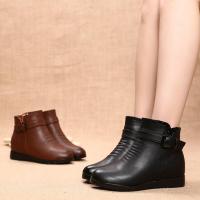 冬季靴子中年短靴中老年女鞋子妈妈鞋加绒保暖老人鞋防滑女士棉鞋