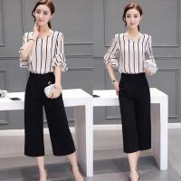 阔腿裤套装夏装2018春新款女装韩版时尚雪纺夏季气质名媛两件套潮