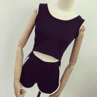 2018夏季新款韩版蕾丝圆领套头短袖上衣+纯色背心+休闲短裤三件套