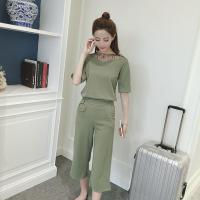 阔腿裤套装夏装2018新款女装韩版小香风时尚名媛气质学生两件套潮