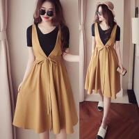 大码女装夏装胖mm2018新款两件套装微胖妹妹藏肉遮肚子显瘦连衣裙