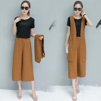 时尚阔腿裤套装夏季女2018新款韩版气质洋气职业装宽松马甲三件套