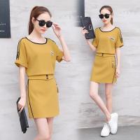 2018夏装新款韩版女装休闲时尚套装裙女短袖短裙气质两件套夏天潮