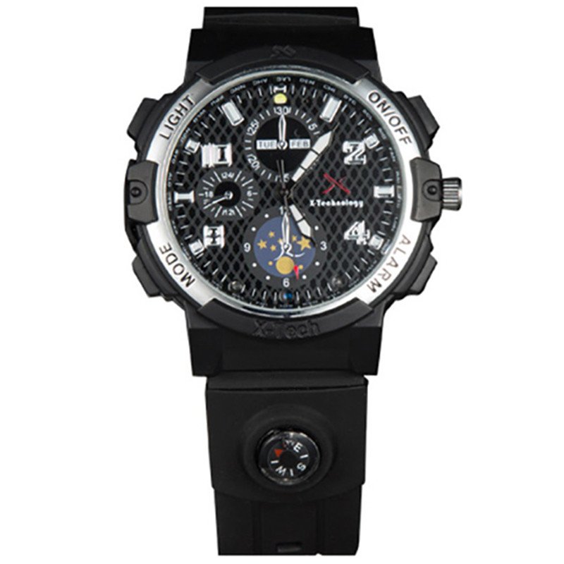 柏族智能高清无线WIFI摄像手表 微型迷你安防监控摄像机 夜视1080P摄像手表 户外运动 智能摄像头 标配16G内存