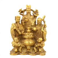 纳福纯铜器福禄寿三星摆 家居装饰品金属工艺品风水摆件