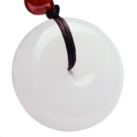 梦玉盈 平安扣吊坠男女款情侣玉坠石英岩质玉石挂件 送证书