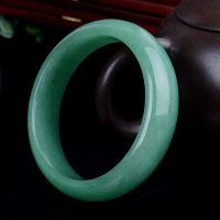 梦玉盈 东陵玉手镯玉镯 翠绿色女款玉镯子 玉石玉器 附证书