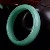 梦玉盈 东陵玉手镯玉镯 翠绿色女款玉镯子 玉石玉器 附证书