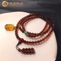 梦玉盈 血珀手串天然琥珀手链男士女款送鉴定证书 天然血珀手串