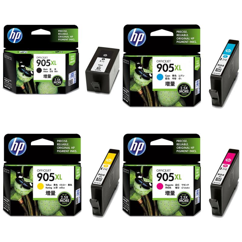 惠普(HP)T6M17AA 905XL 黑色彩色墨盒套装(适用OfficeJet 6960 6970)图片