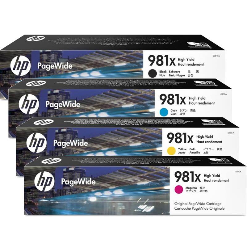 惠普(HP)L0R12A 981X 大容量黑色彩色墨盒套装(适用PageWide 556dn/xh 586dn/f/z)图片