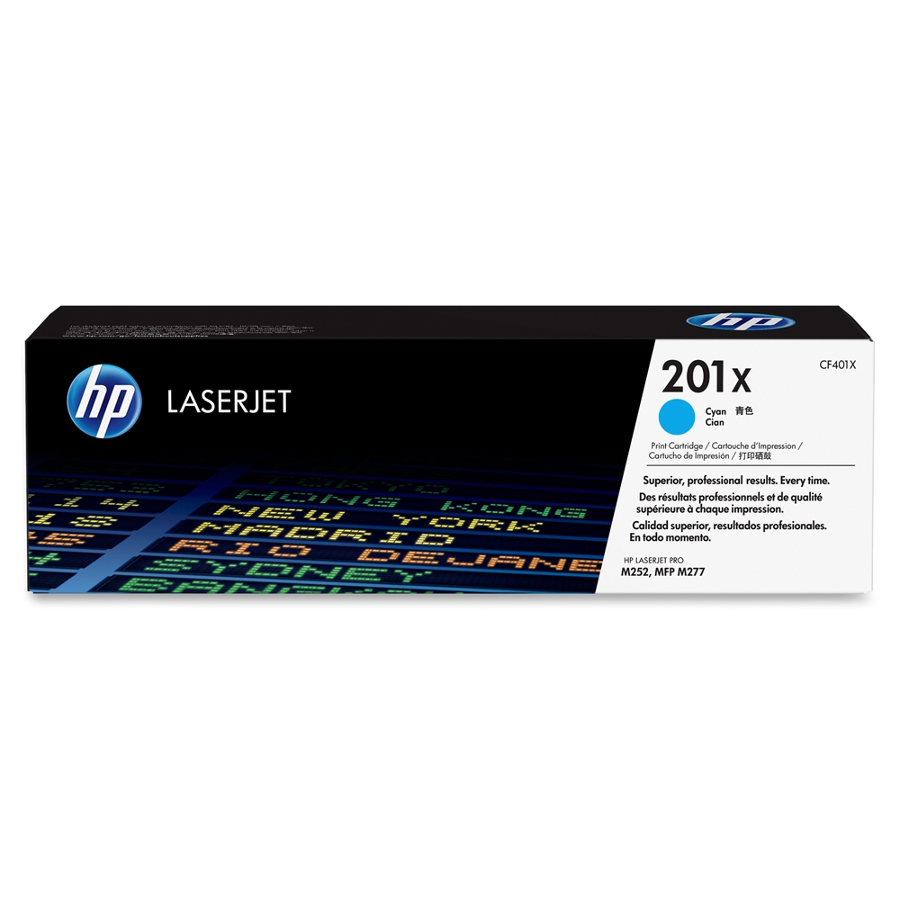 惠普（HP）CF401X 201X 高容青色硒鼓(适用LaserJet M252dw/n M274n M277dw/n) 【CF401X(201X)/青色2300页】