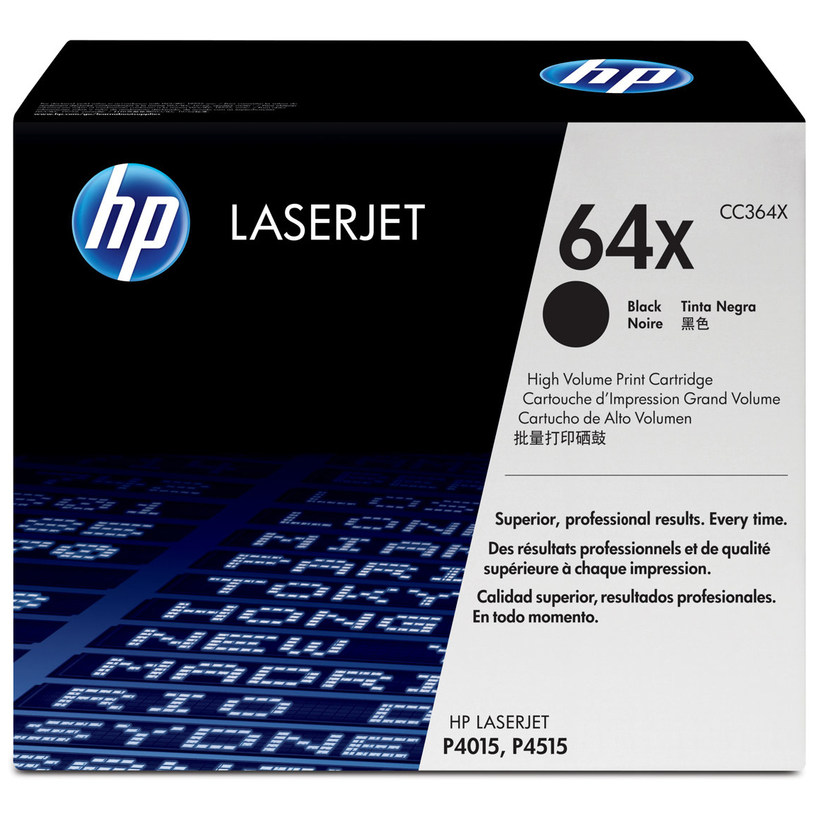 惠普（HP）CC364X 黑色硒鼓 64X（适用LaserJet P4014n P4015n/tn/x P4515/n） 【CC364X(64X)/黑色24000页】