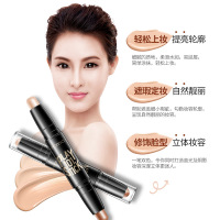 韩婵双头修容棒高光棒提亮遮瑕膏/笔阴影立体V脸鼻影粉卧蚕笔膏 自然色+深咖色01#