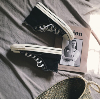 林先森@ 韩版情侣款简约帆布鞋高帮秋冬青年男女休闲潮流鞋子帆布鞋