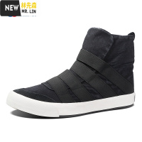 林先森闪步男士高帮潮流休闲男鞋2020新款秋季增高一脚蹬韩版百搭帆布鞋帆布鞋