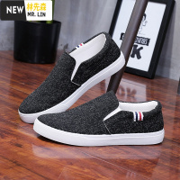 林先森夏季男鞋老北京布鞋男低帮透气帆布鞋男士休闲鞋一脚蹬懒人布鞋子帆布鞋