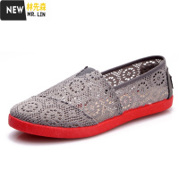 林先森夏天女式老北京凉鞋小白鞋网鞋镂空蕾丝透气女布鞋渔夫鞋休闲单鞋凉鞋