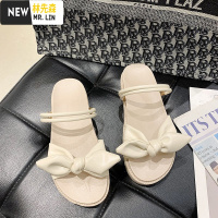 林先森2021年夏季新款蝴蝶结平底仙女风两穿沙滩鞋百搭凉拖鞋外穿凉鞋女凉鞋