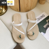 林先森菠萝一鞋两穿女凉鞋2021年新款仙女风平底ins潮鞋套趾凉拖沙滩鞋凉鞋