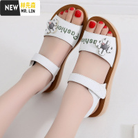 林先森2020春季新款少女孩百搭公主中大童初中小学生皮凉鞋女夏天平底鞋凉鞋
